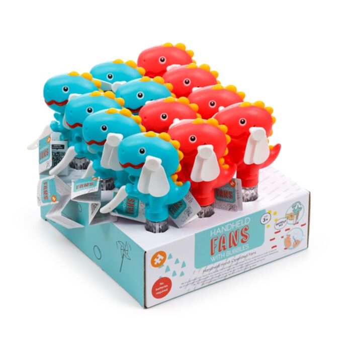 Ventilatore Manuale con Bolle di Sapone - Dinosauro