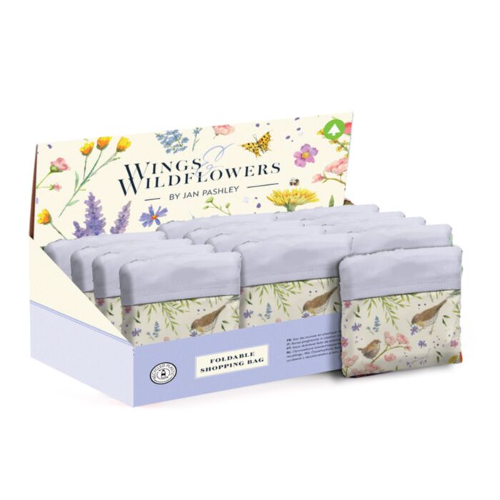 Borsa shopper pieghevole riutilizzabile - Jan Pashley Wings & Wildflowers