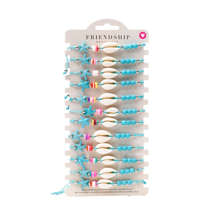 Braccialetto - Perline Blu con Conchiglie & Stella Marina