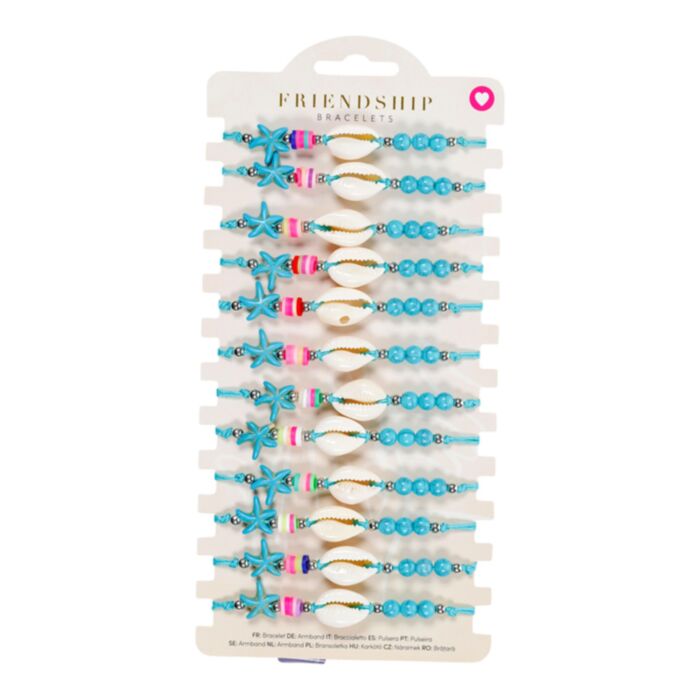 Braccialetto - Perline Blu con Conchiglie & Stella Marina