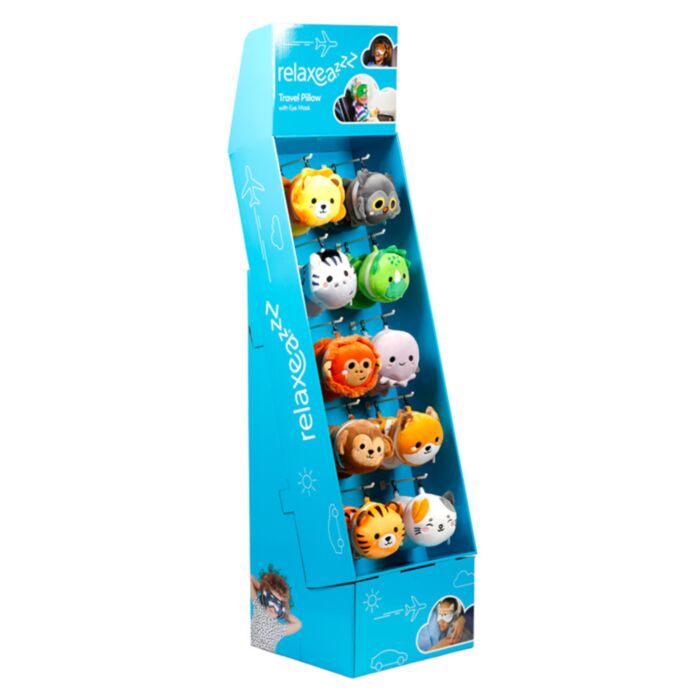 Espositore da Terra in Cartone - Per Cuscini Relaxeazzz - 10 Ganci