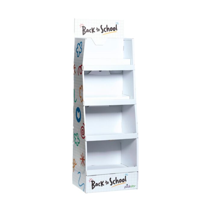 Espositore da Terra in Cartone - 4 Scaffali - Back to School