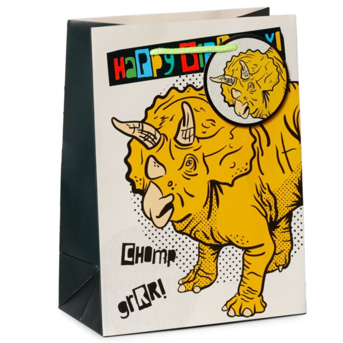 Busta Regalo - Happy Birthday - Dinosauri - Dinosauria - M
