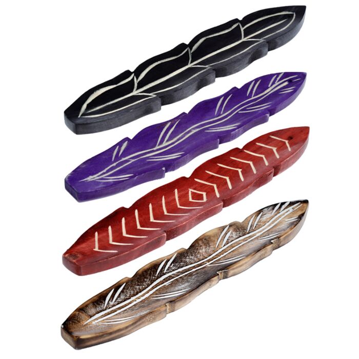Brucia Incenso in Legno Mango - Piume
