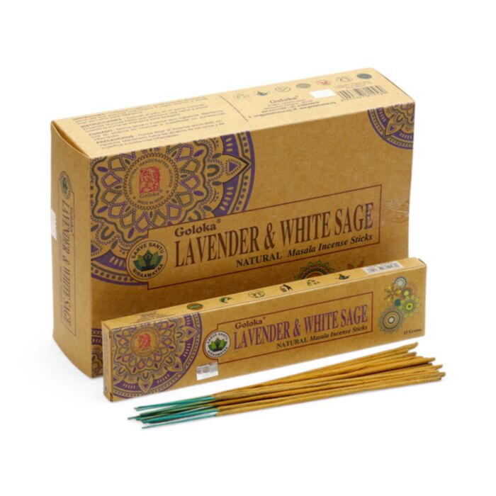 Bastoncini d'Incenso Goloka Organika - Lavanda & Salvia Bianca