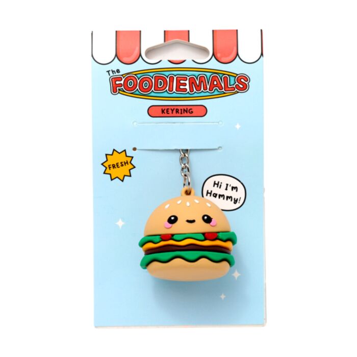 Portachiavi 3D in PVC - Hammy l'Hamburger - Foodiemals