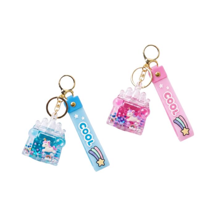 Portachiavi e ciondolo da borsa - QuirKeys - Unicorno e castello