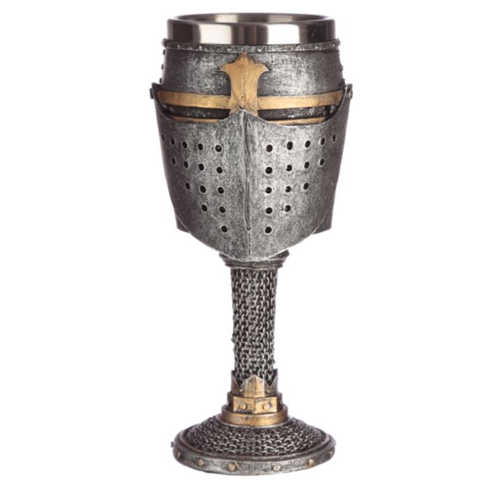 Calice Decorativo - Elmetto Medievale e Cotta di Maglia