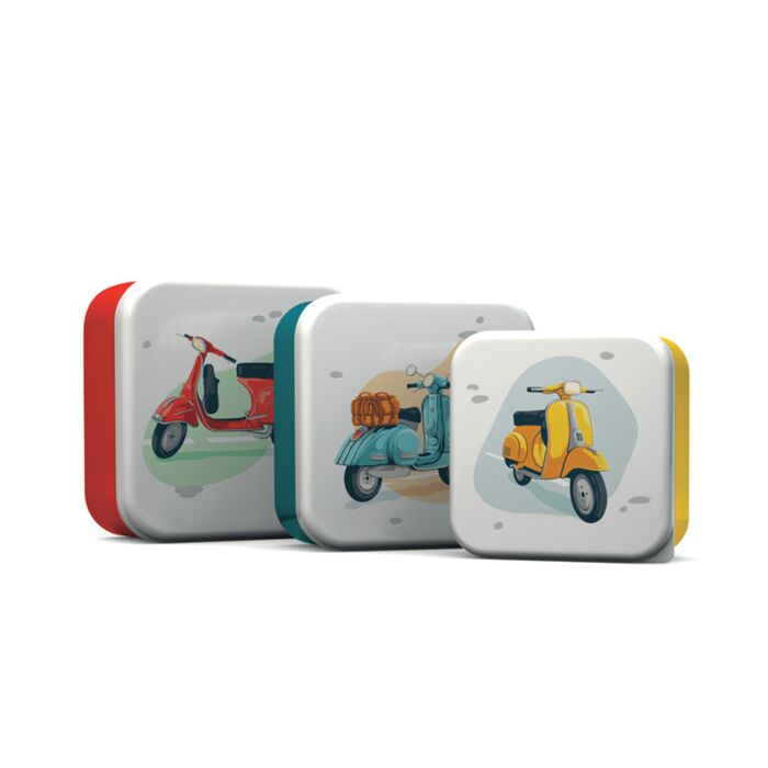 Set di 3 Contenitori per Alimenti M/L/XL - Scooter