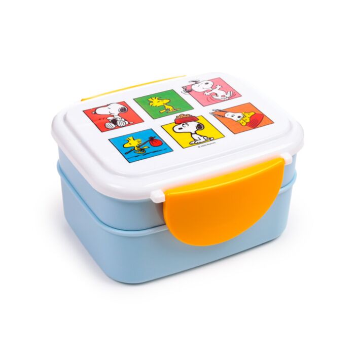 Porta Pranzo Bento con Posate e Chiusura a Clip - Snoopy & Woodstock PEANUTS