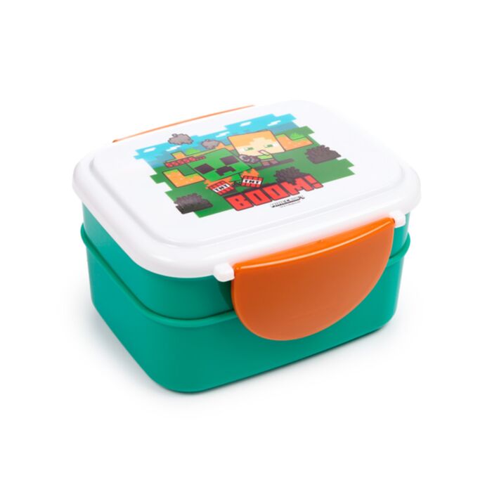 Porta Pranzo Bento con Posate e Chiusura a Clip - Minecraft 555 BOOM