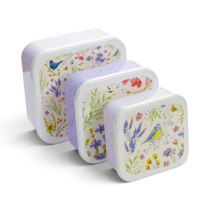 Set di 3 Contenitori per Alimenti S/M/L - Uccelli&Fiori Selvatici JAN PASHLEY