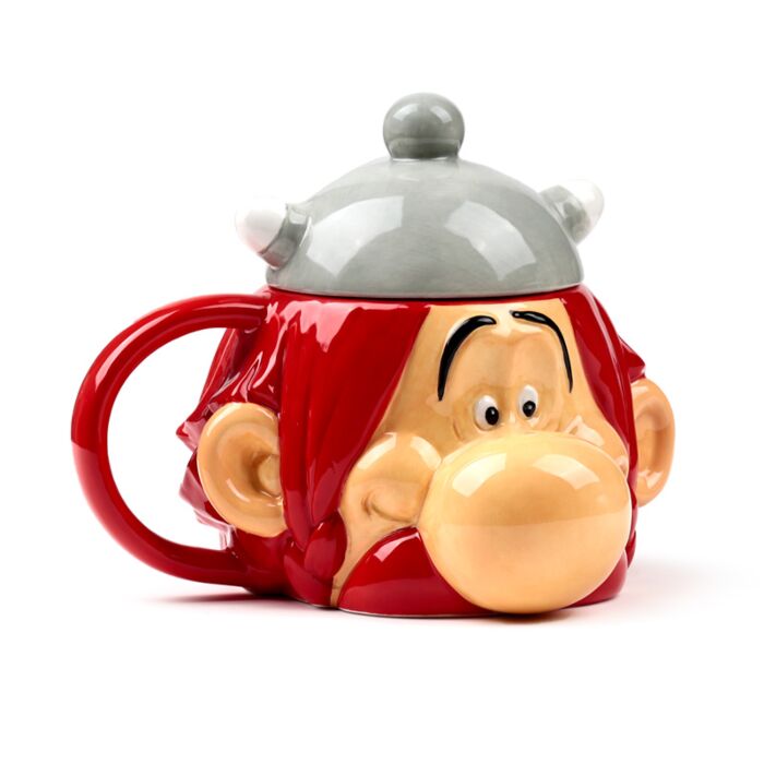 Tazza in Ceramica con Coperchio a Forma di Obelix - Asterix e Obelix