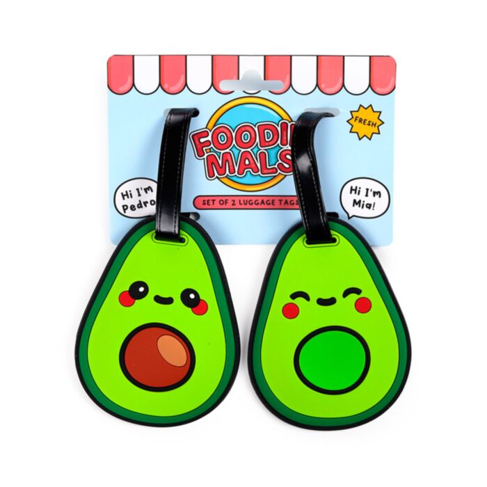 Set di 2 Etichette per Bagagli in PVC - Avocado - Foodiemals
