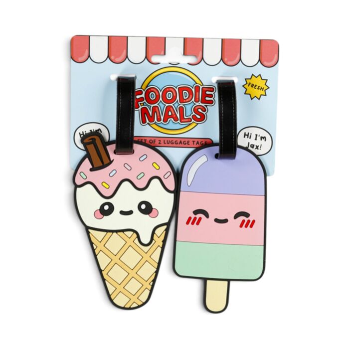 Set di 2 Etichette per Bagagli in PVC - Gelato e Ghiacciolo - Foodiemals