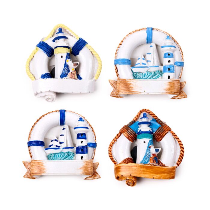 Magnete Stampato in 3D - Lungomare - Salvagente con Barca & Faro