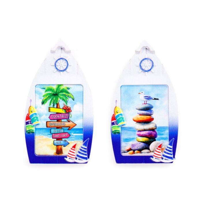Magnete Stampato in 3D - Lungomare - Vita da Spiaggia - Forma di Barca
