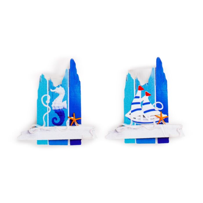 Magnete Stampato in 3D - Lungomare - Cavalluccio Marino & Barca a Vela su Tavole