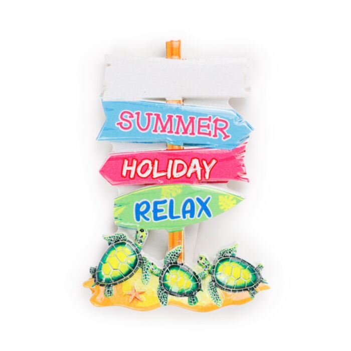 Magnete Stampato in 3D - Lungomare - Cartelli da Spiaggia con Granchio & Tartarughe