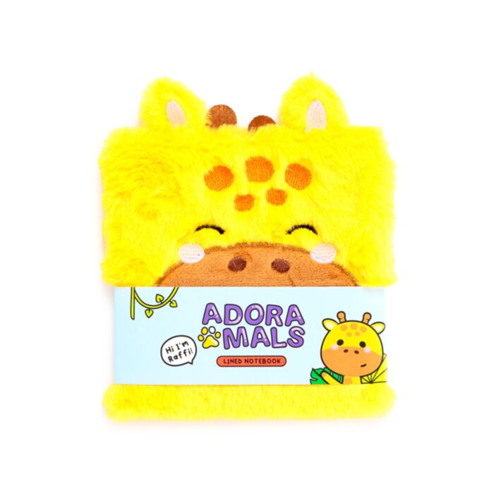 Quaderno con Copertina in Peluche - Raffi la Giraffa - Animali Dolci ADORAMALS