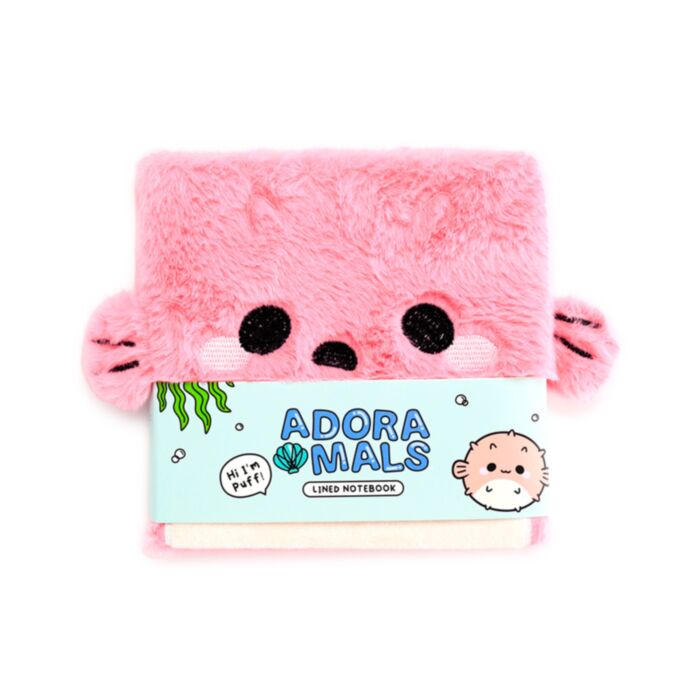 Quaderno con Copertina in Peluche - Pesce Palla - Oceano - Animali Dolci ADORAMALS