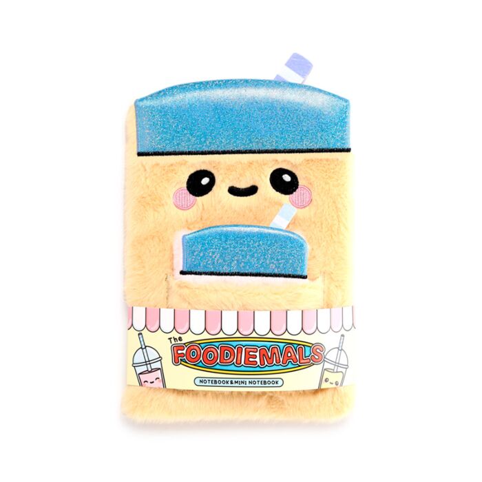 Quaderno A5 con Peluche e Mini Memo - Boba, il Bubble Tea - Foodiemals