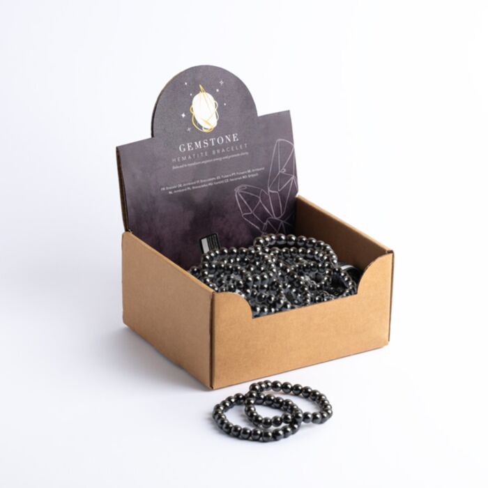 Braccialetto con Perline Rotonde in Ematite