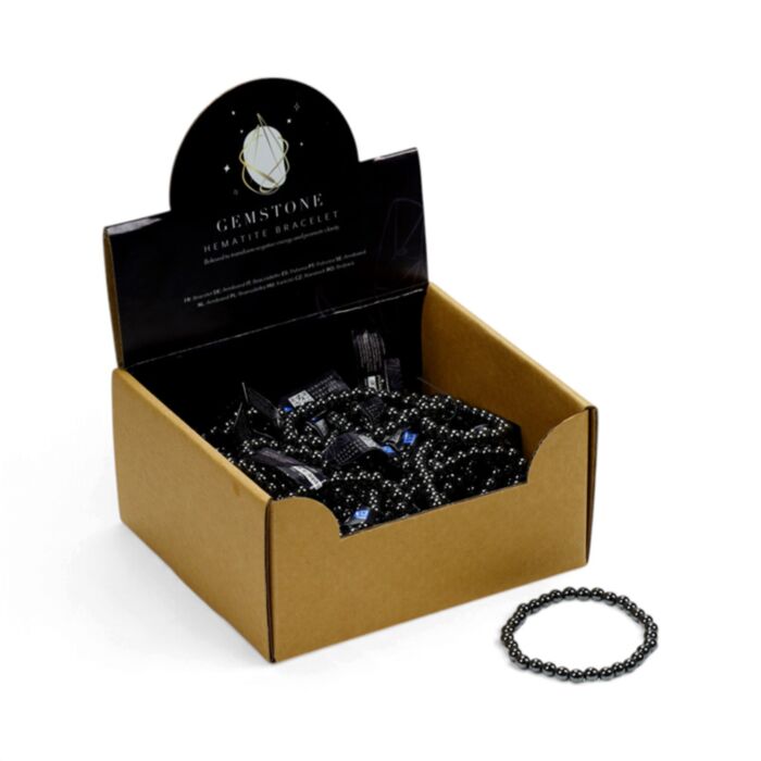 Braccialetto con Perline Rotonde in Ematite