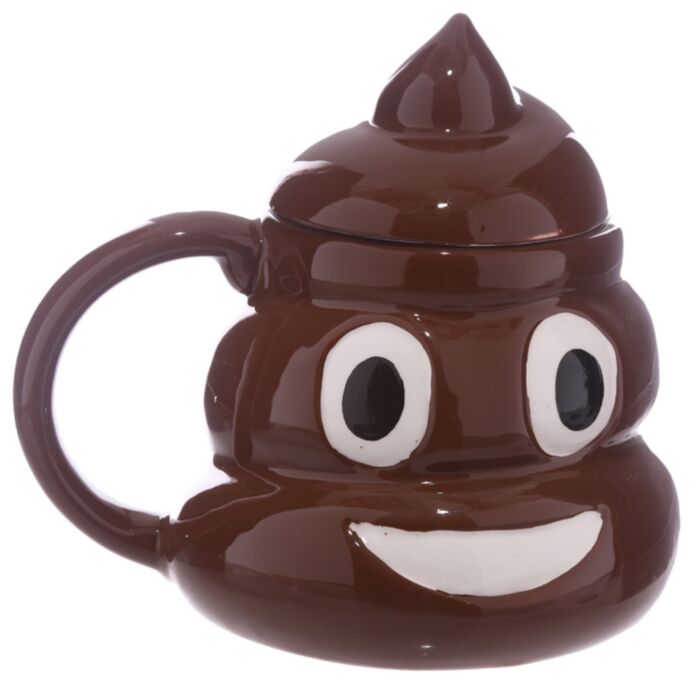Tazza Emotive in Ceramica con Coperchio - Poop - Cacca