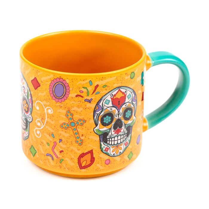 Tazza Grande in Porcellana - Teschio Messicano - Day of the Dead