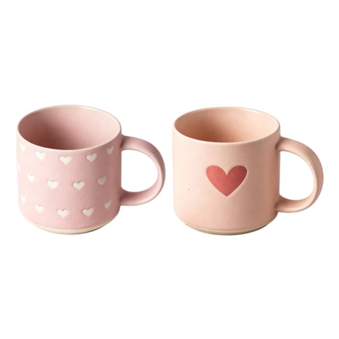 Tazza in gres - Cuori rosa