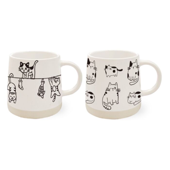 Tazza in gres - Illustrazioni di gatti