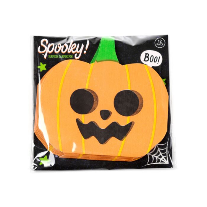Tovaglioli di carta 3 veli - Confezione da 12 - Zucca di Halloween