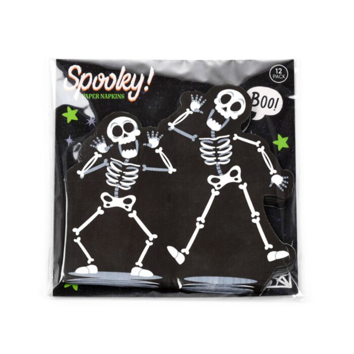 Tovaglioli di carta 3 veli - Confezione da 12 - Scheletro di Halloween