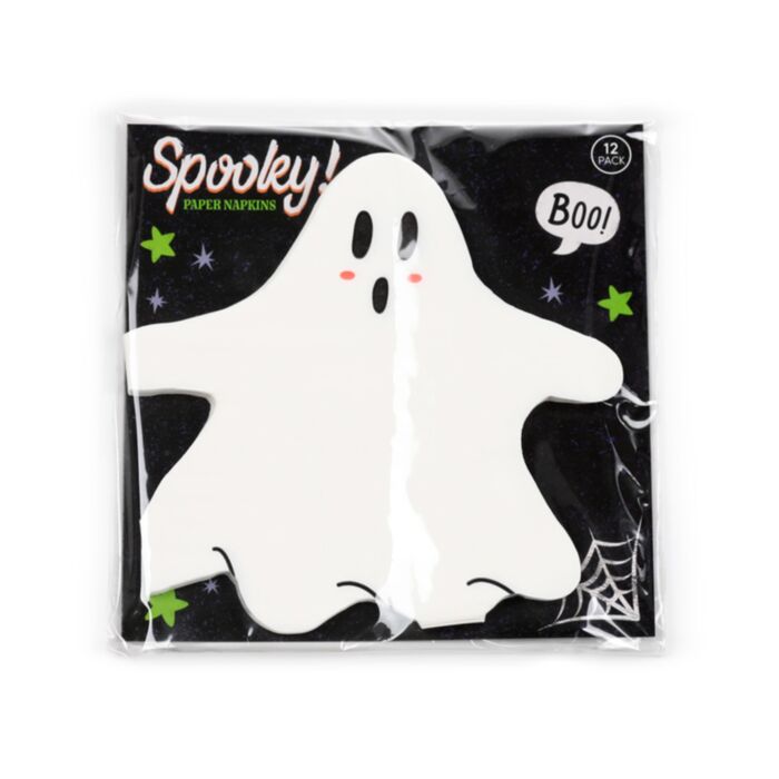 Tovaglioli di carta 3 veli - Confezione da 12 - Fantasma di Halloween