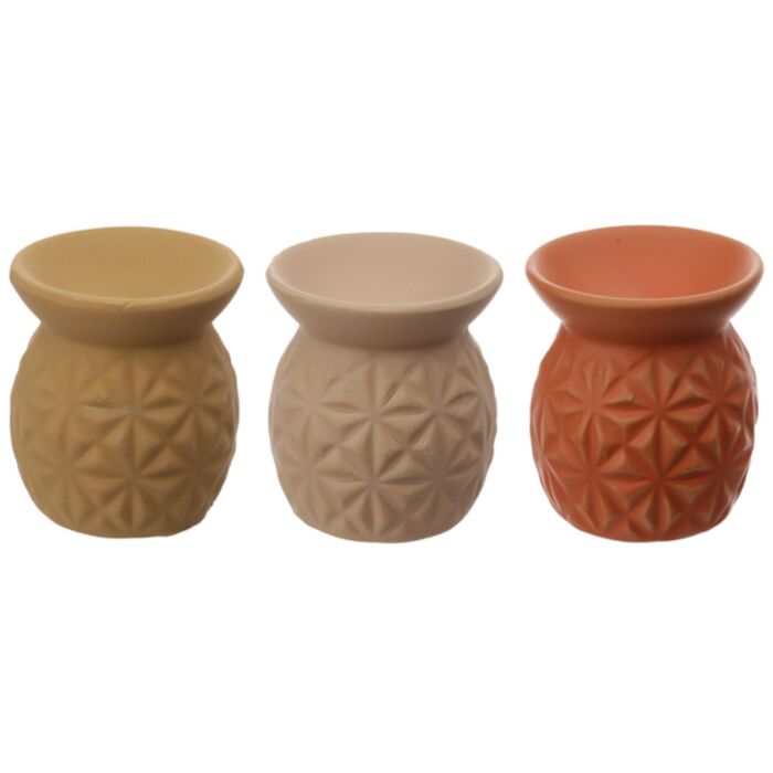 Brucia Essenze in Ceramica con Motivo a Triangoli in Rilievo