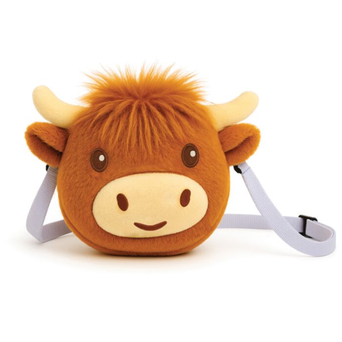Borsa a tracolla in peluche - Mucca Highland Coo