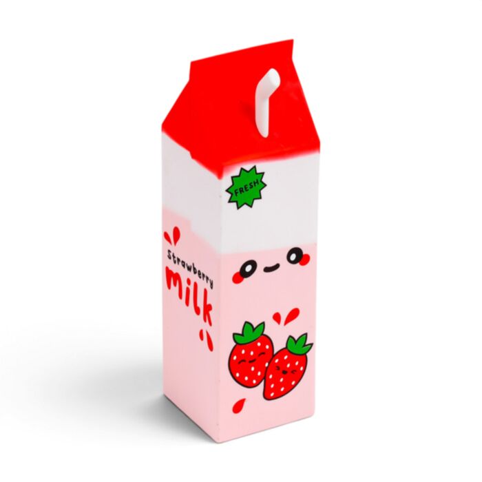 Astuccio Portapenne in Silicone, Verticale - Cartone del Latte alla Fragola - Foodiemals
