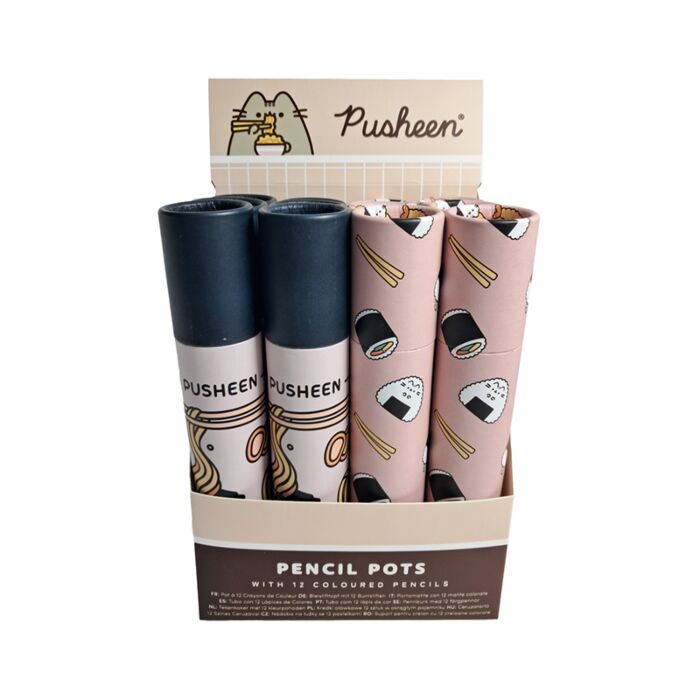 Tubo con Matite Colorate - Grande - Sushi Club - Pusheen il Gatto