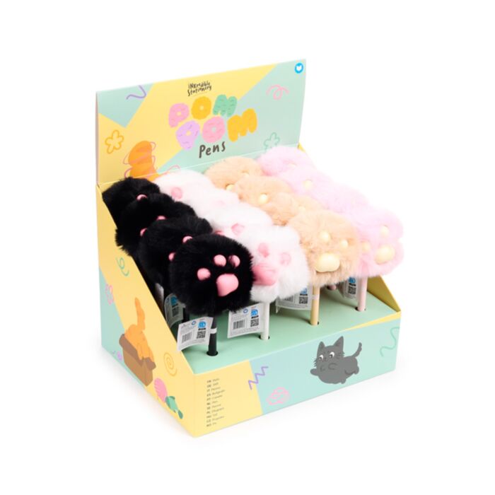 Penna con Topper Pompon Peluche - Zampa di Gatto - Gatti Beans & Co