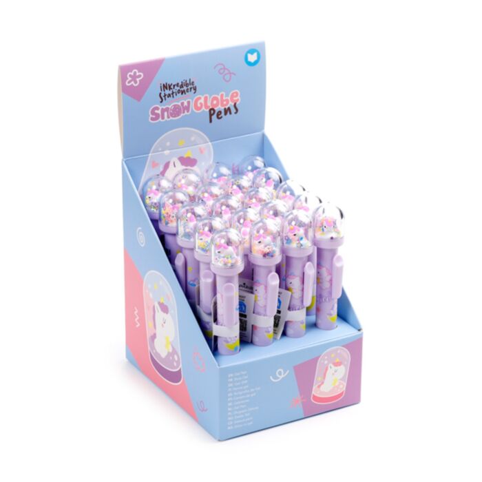 Penna con Palla di Neve Glitter - Magia dell'Unicorno