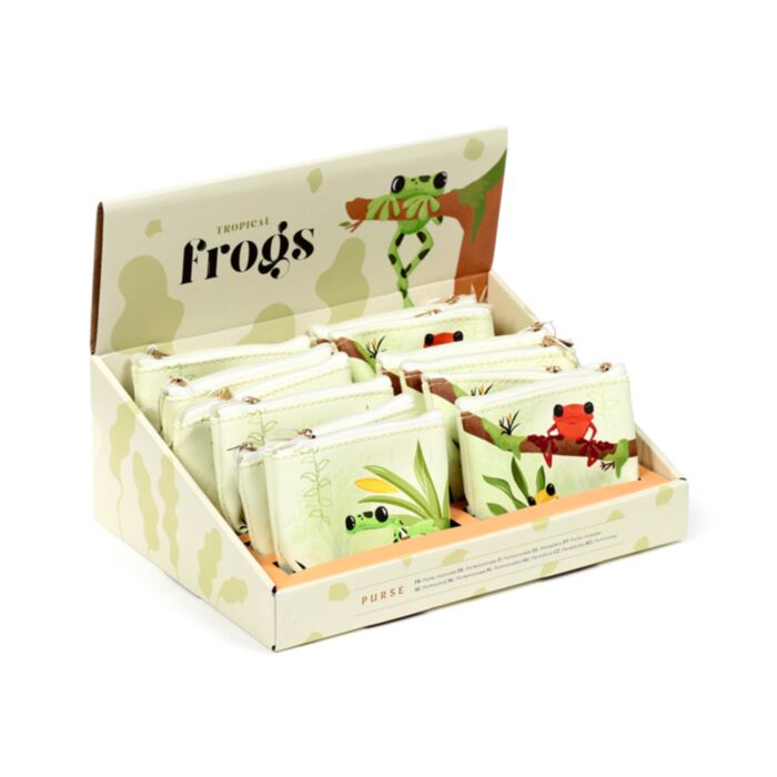 Portamonete in PVC con Cerniera - Rane Tropicali TROPICAL FROGS