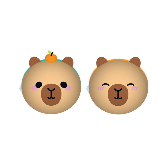 Mini Portamonete con Rivestimento in Peluche - Capibara - Animali Dolci ADORAMALS