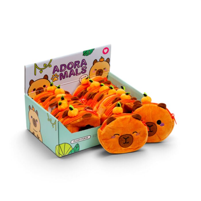 Mini Portamonete con Rivestimento in Peluche - Capibara - Animali Dolci ADORAMALS