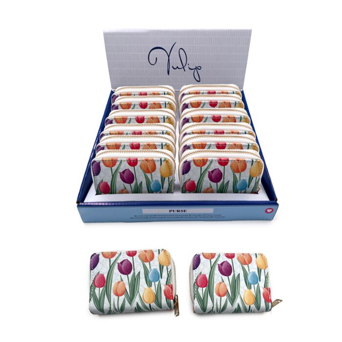 Portafoglio Piccolo con Zip - Tulipani