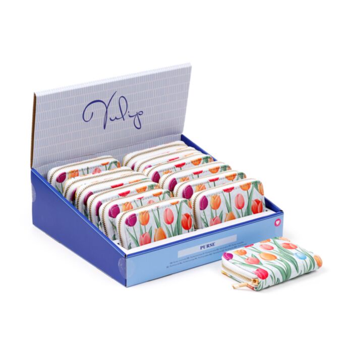 Portafoglio Piccolo con Zip - Tulipani