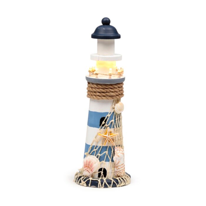 Decorazione Nautica con LED - Faro con Conchiglie