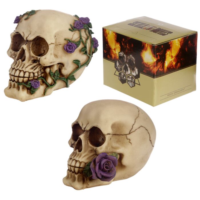 Teschio con Rose Viola
