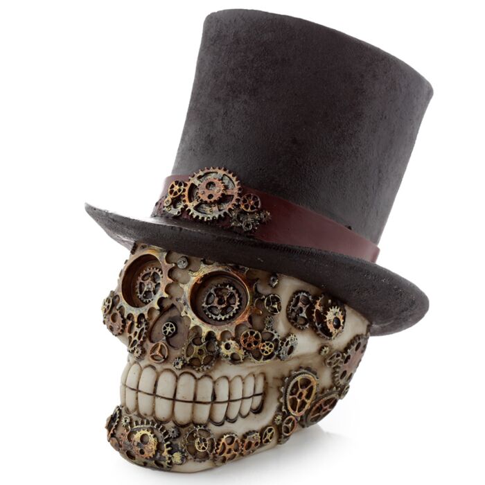 Teschio Decorativo con Cappello Steam Punk