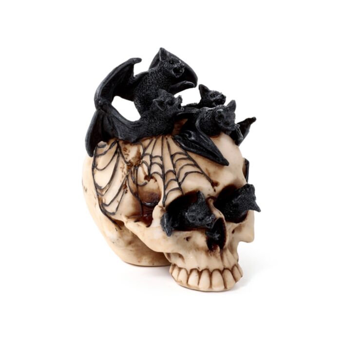 Teschio Decorativo con Tanti Pipistrelli